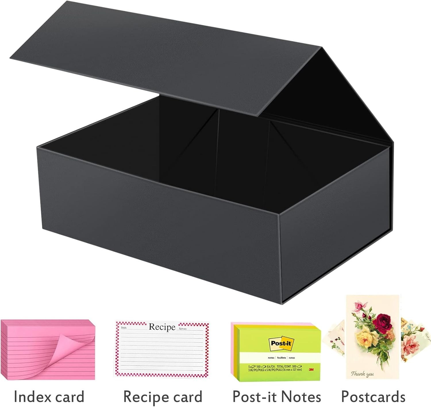 3×5 Index Card Holder Card File Box Organizer, Hold 1200 3×5-Inch Flash Cards…