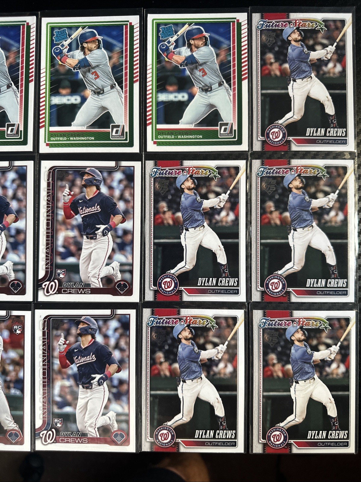 (27) Lot DYLAN CREWS 2025 Bowman Mojo Blue Refractor /150 RC, Xfractor, Relic