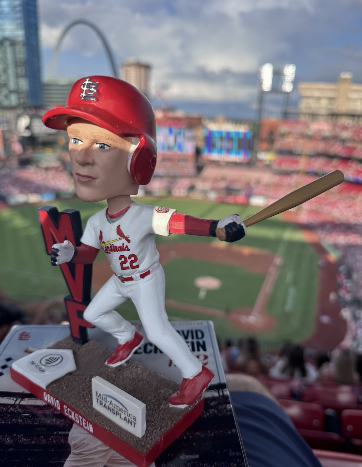 ST. LOUIS CARDINALS DAVID ECKSTEIN 2006 W.S. MVP BOBBLEHEAD 7-11-26 SGA PRESALE