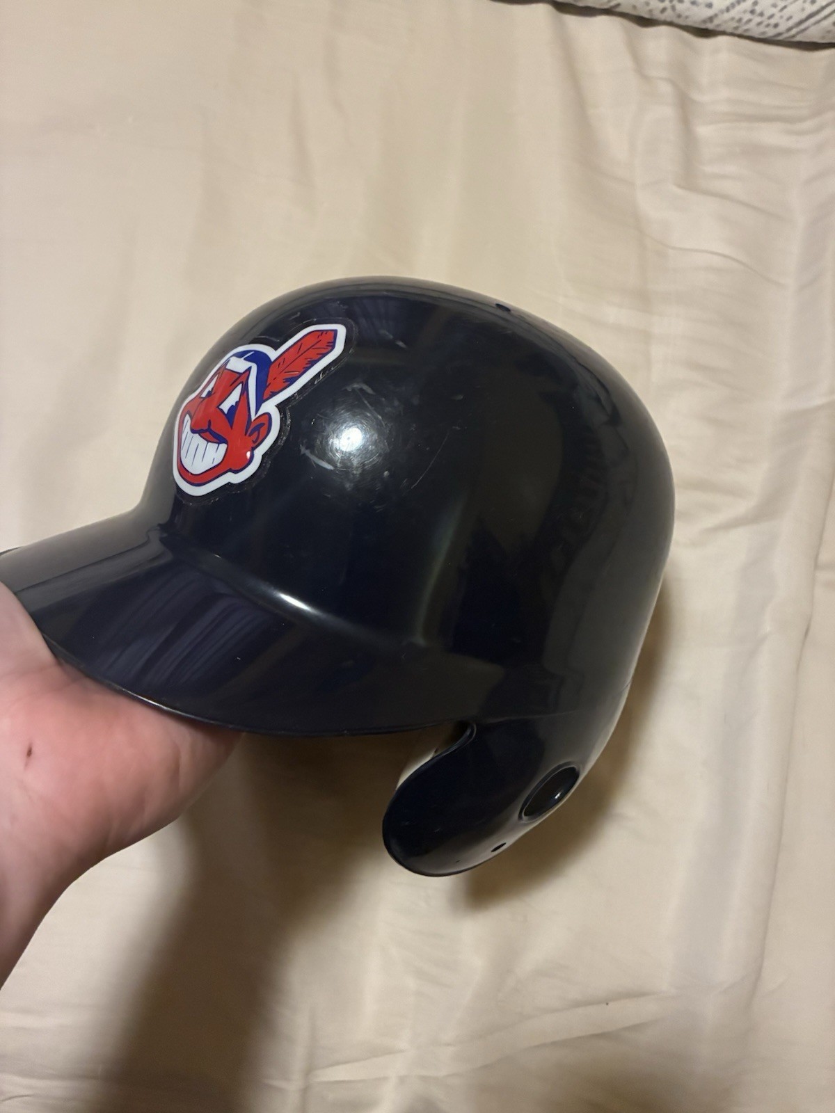 Vintage Cleveland Indians Batting Helmet ABC Double Flap Team Used Official MLB