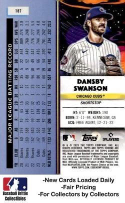 2025 Topps Chrome Cosmic #187 Dansby Swanson Chicago Cubs