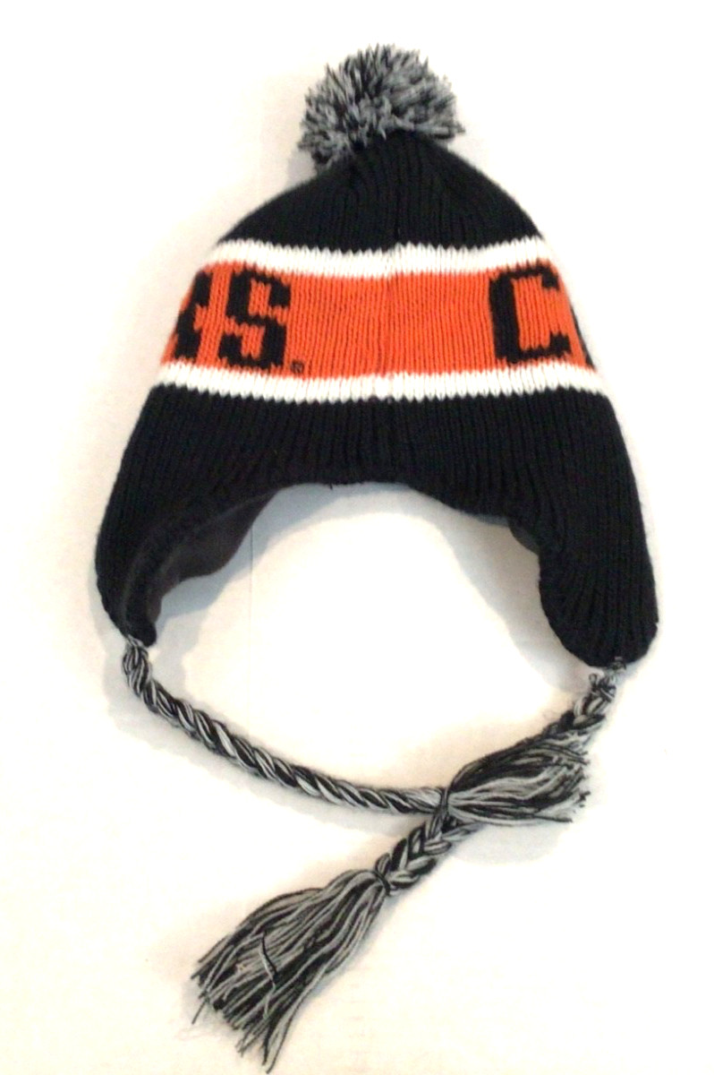 University of VA Cavaliers Knit Pom Ear Flap Beanie Stocking Cap EUC