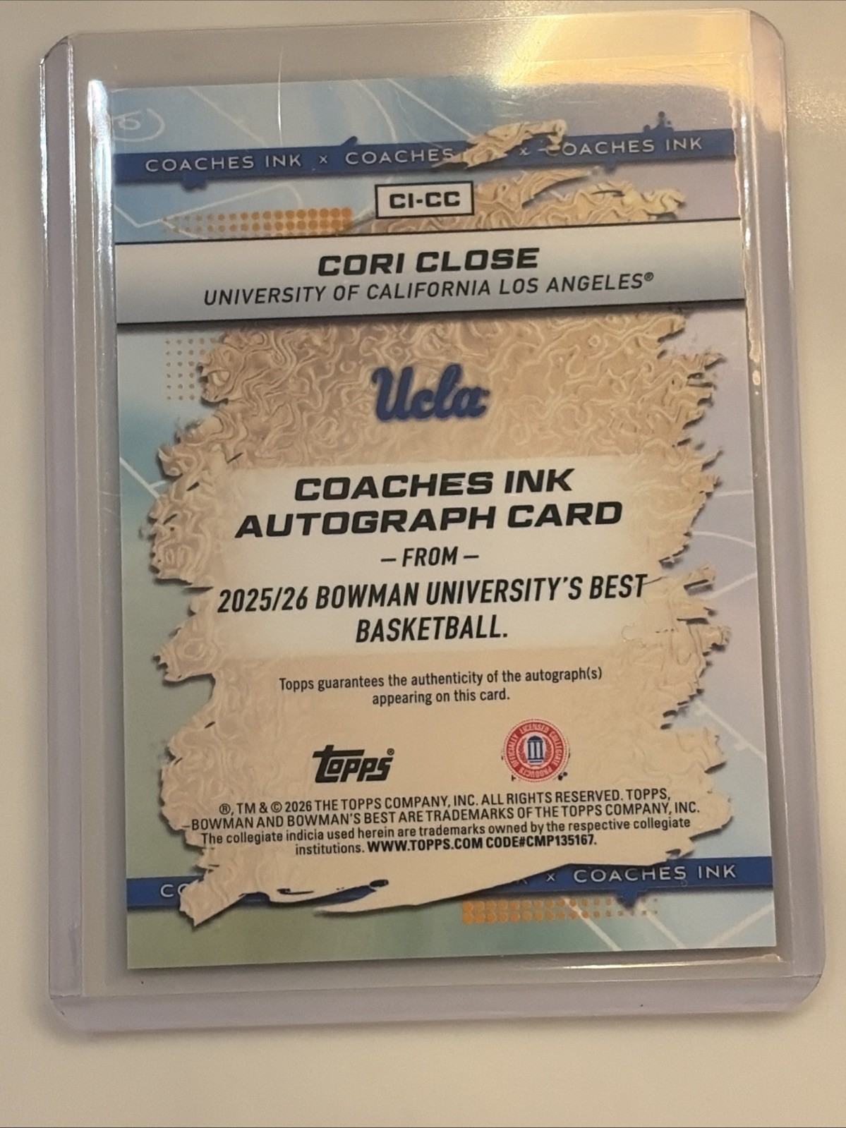Cori Close AUTO Orange /25 2025/26 Bowman U Best Basketball NCAA Coaches Ink