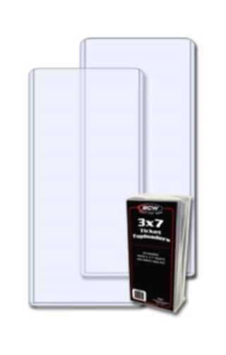 Lot of 50 BCW 3 x 7 Ticket Size Hard Plastic Rigid Topload Holders #1-TLCH-3X7