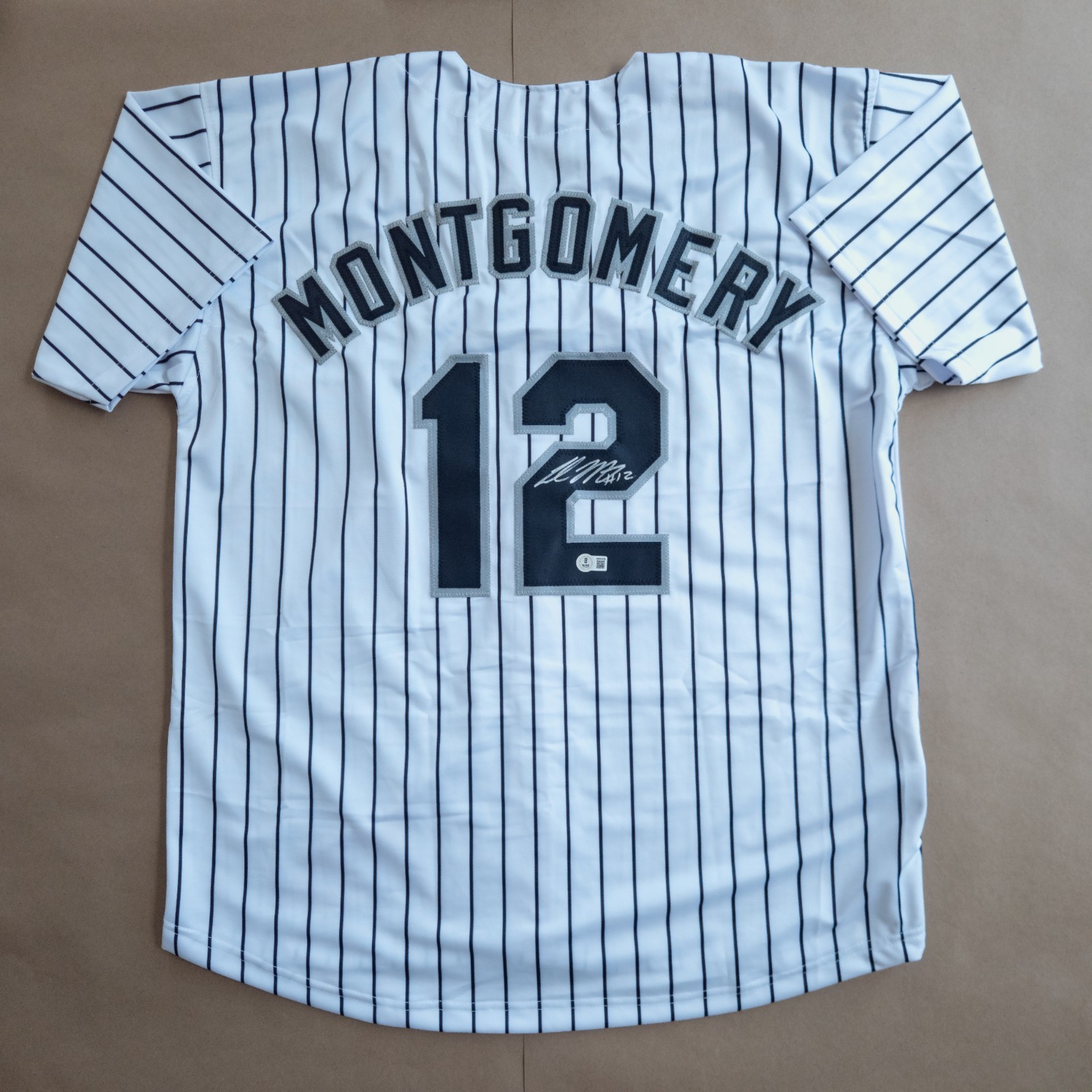 Colson Montgomery Signed Custom White Sox Pinstriped White Jersey | Beckett COA