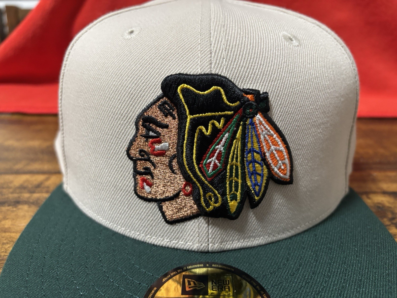 Chicago Blackhawks Chicago Stadium Stone Green New Era Fitted Size 7 7/8 Gray UV