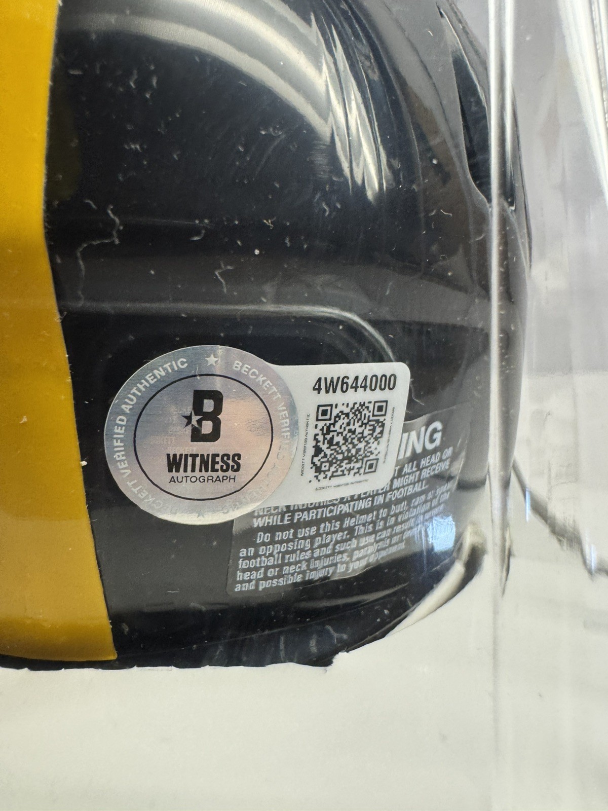 Terry Bradshaw Signed Pittsburgh Steelers Mini-Helmet in white w/his #& Beckett