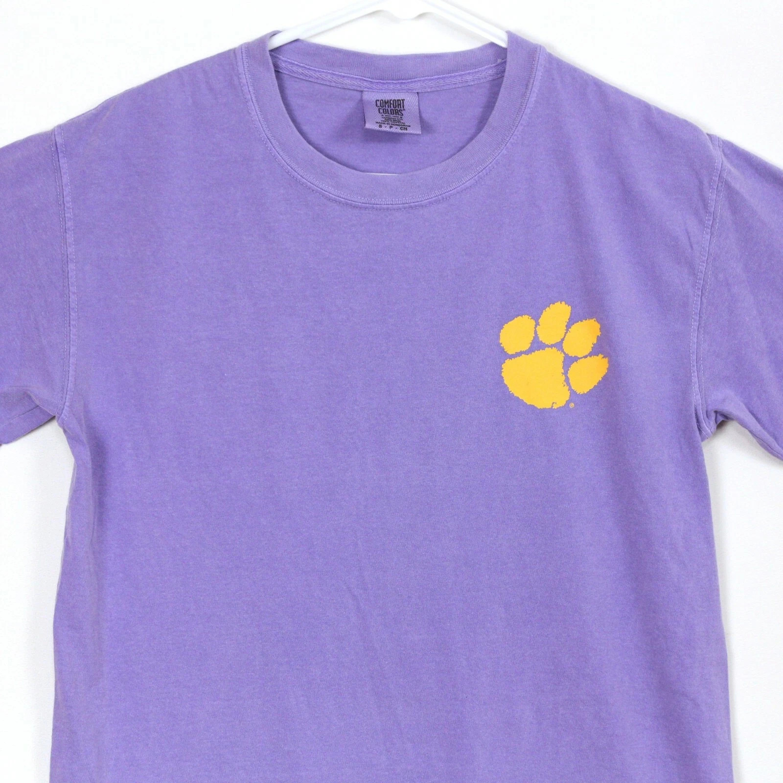 Clemson Tigers Comfort Colors T-Shirt Geometric Purple Small Womens
