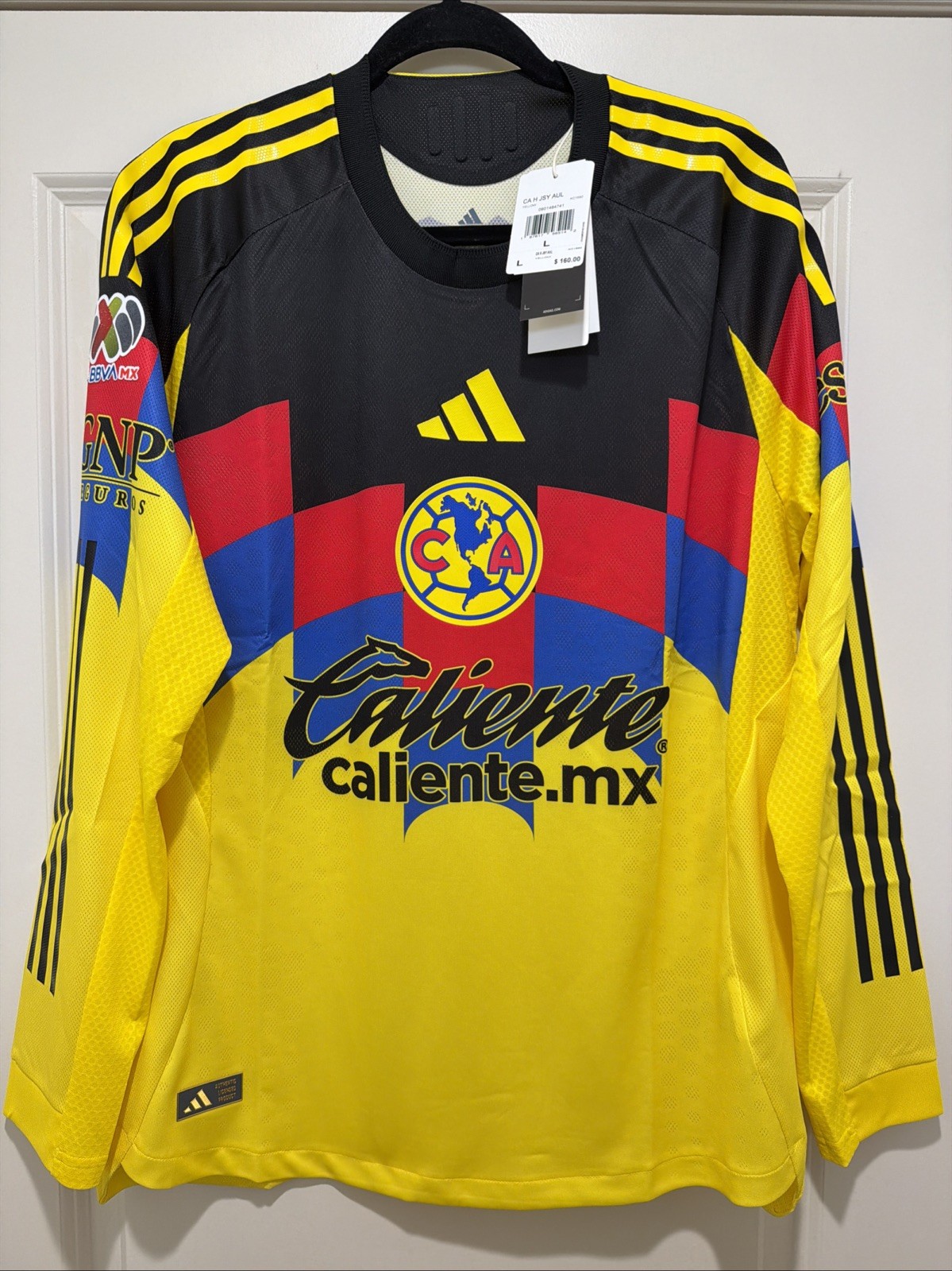 Fidalgo #8 Mens LARGE Adidas Club America Authentic Patrio Mexican Home Jersey
