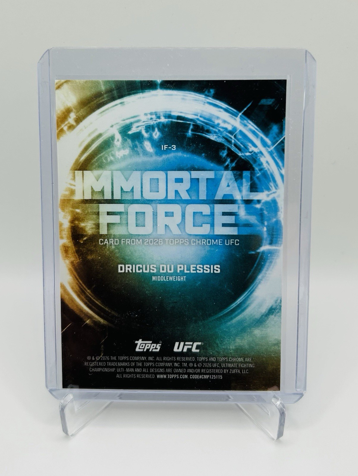 2026 Topps Chrome UFC Dricus Du Plessis – Immortal Force Case Hit SSP IF-3