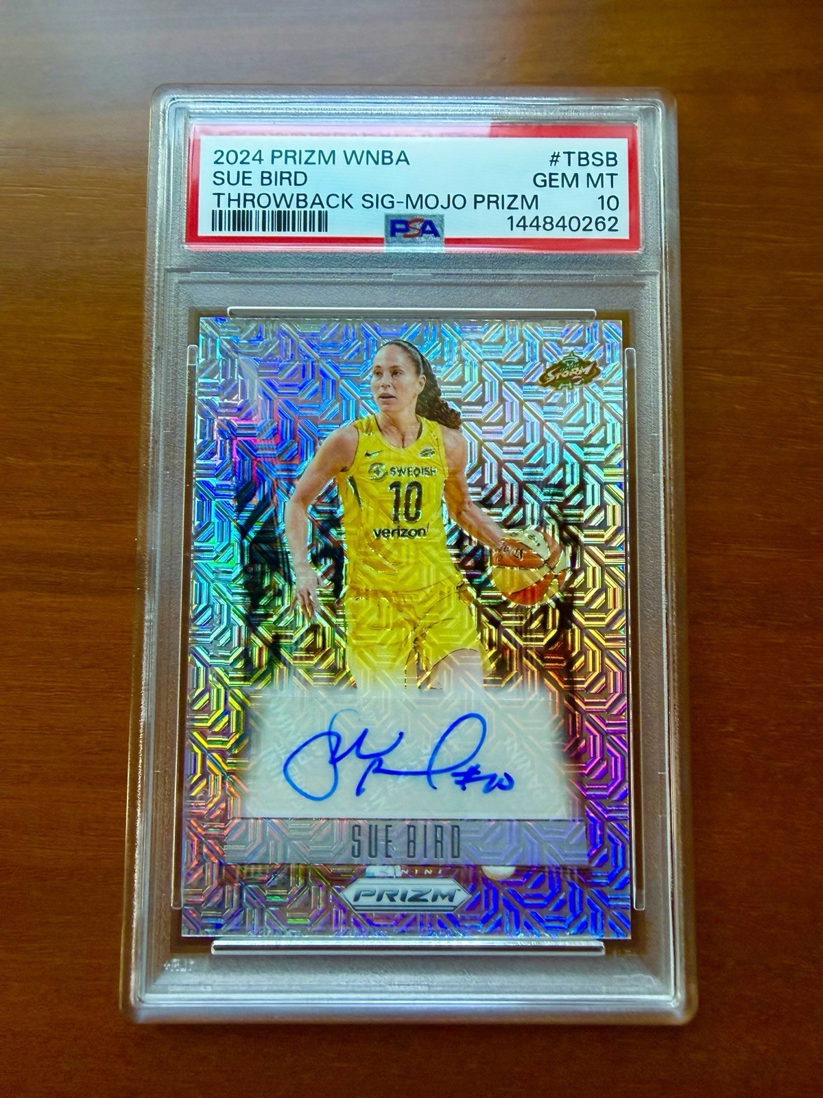2024 Panini Prizm WNBA Sue Bird Throwback Signatures Mojo Auto /25 PSA 10 TB-SB