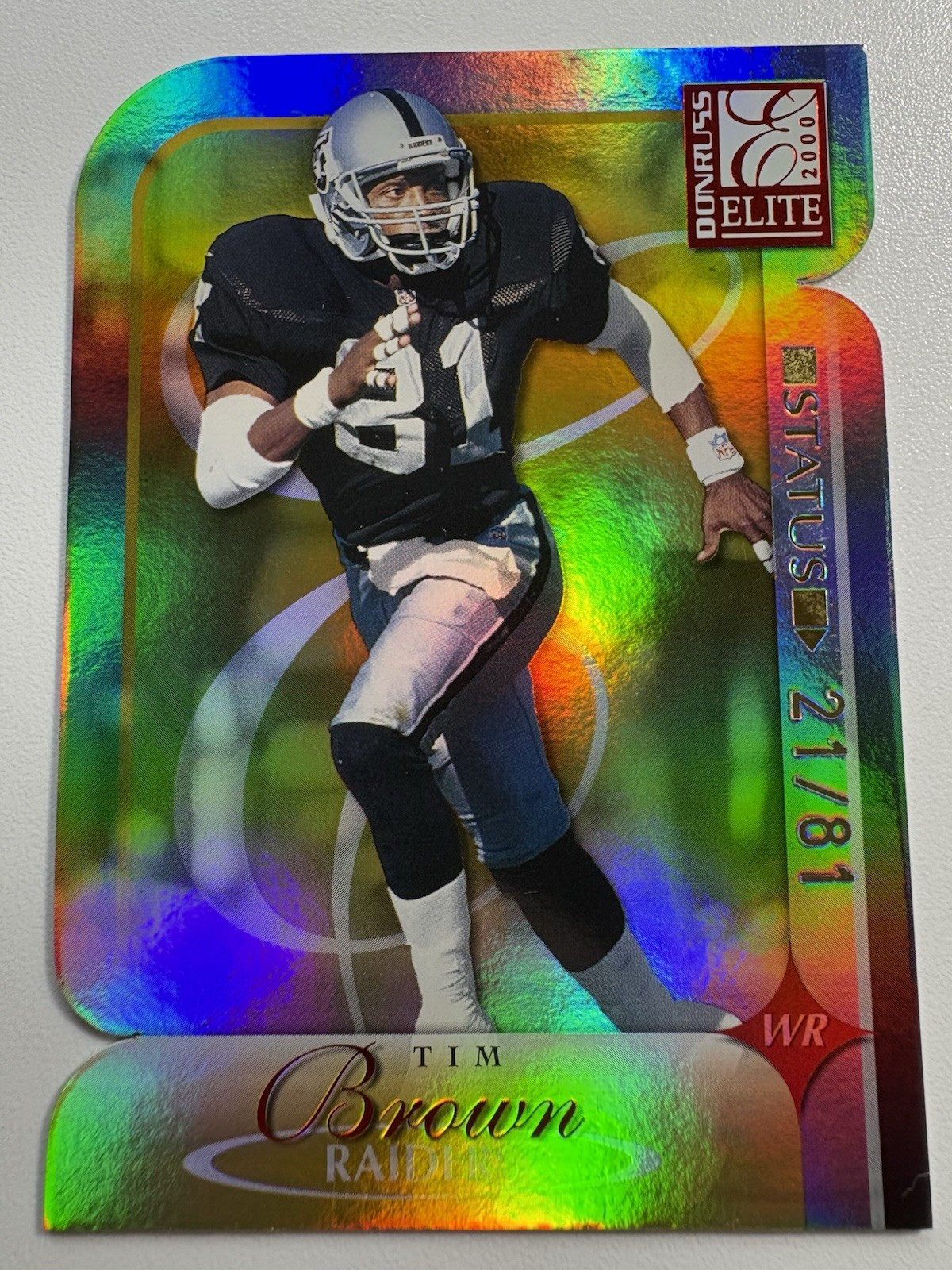 2000 Donruss Elite Tim Brown Status #/81 Diecut Raiders Notre Dame Heisman Rare