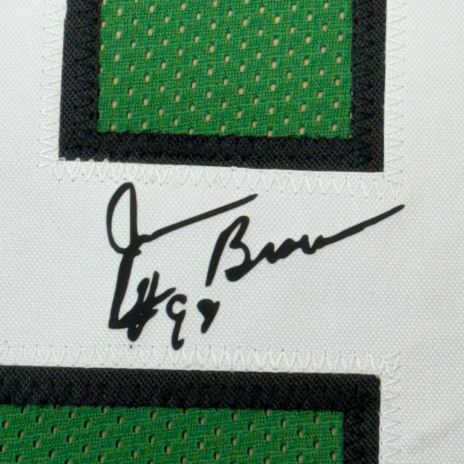 Framed Facsimile Autographed Jerome Brown 35×39 Kelly Green Reprint Jersey