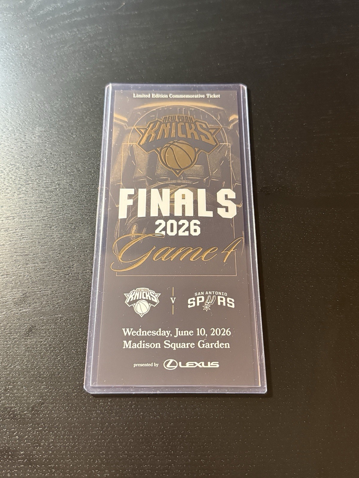 2026 NBA Finals Game 4 Limited Edition Commemorative Ticket Knicks vs. Spurs MSG