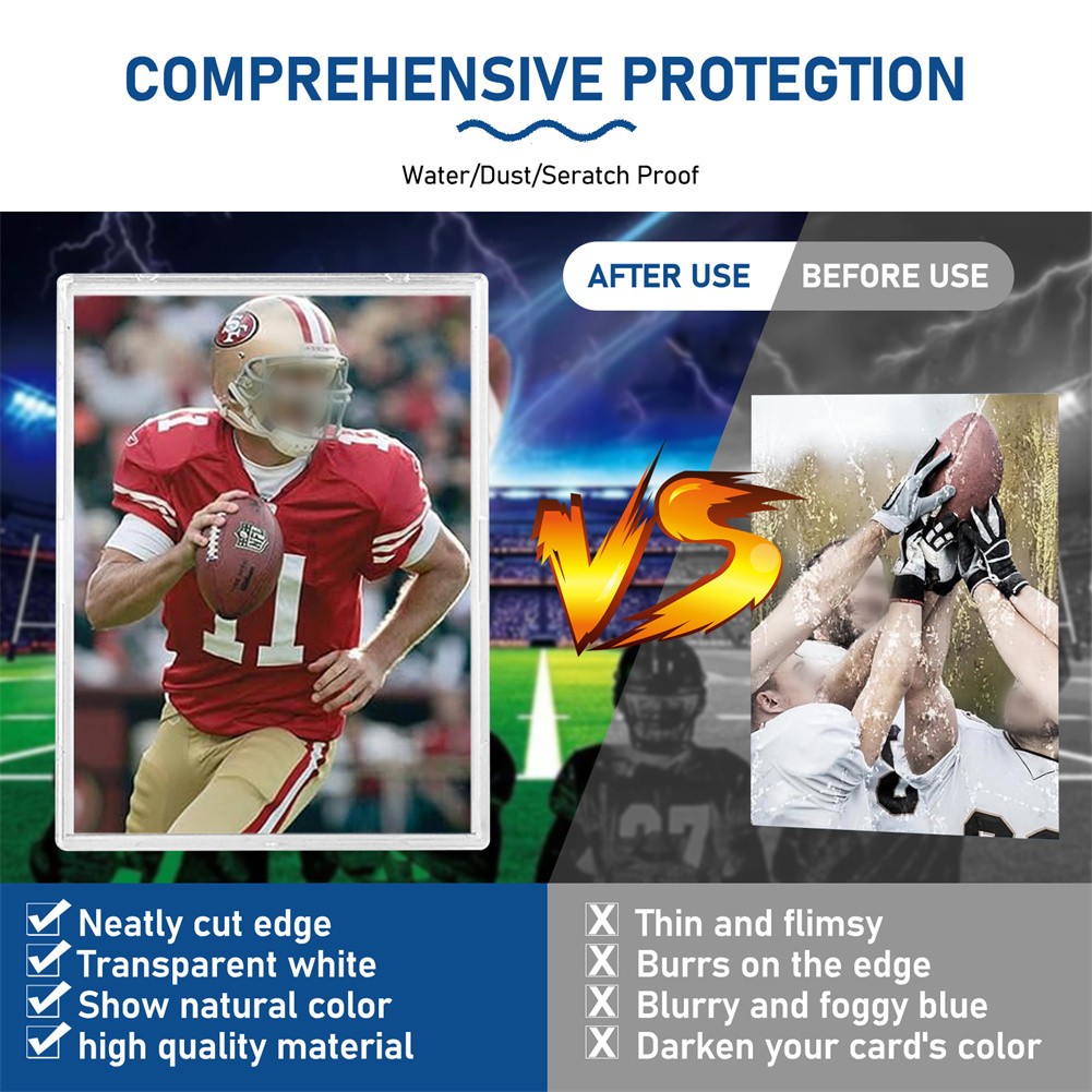 50-500Pcs Clear Trading Sleeves Card Protector Holder For Sports Card Display