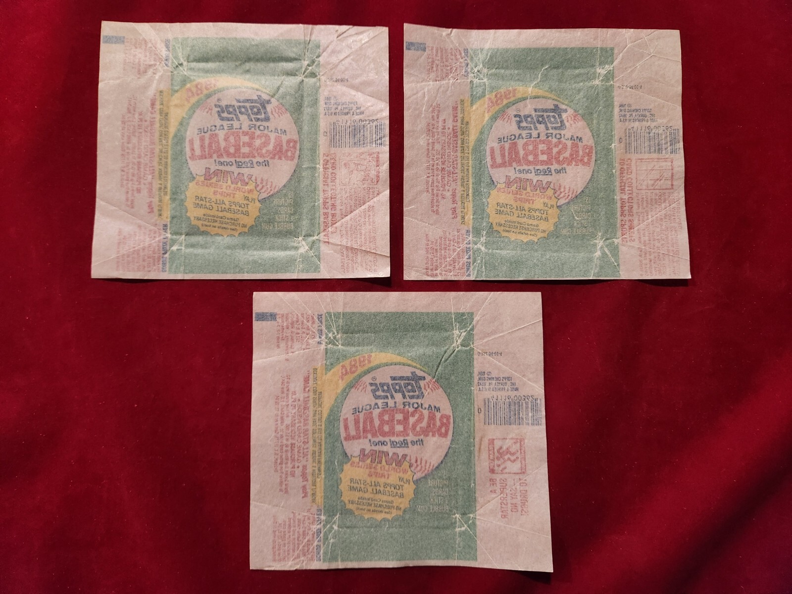 ⚾3 Set / Lot 1984 TOPPS Baseball Wax Pack WRAPPERS 4.2⚾ Mattingly RC Rookie Year