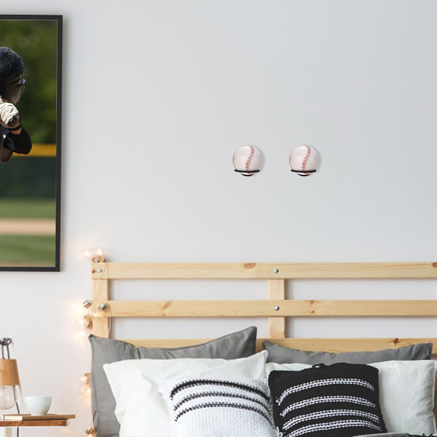 6 PCS Baseball Display Wall Holder, Wall Mount Baseball Memorabilia Stand, Sturd