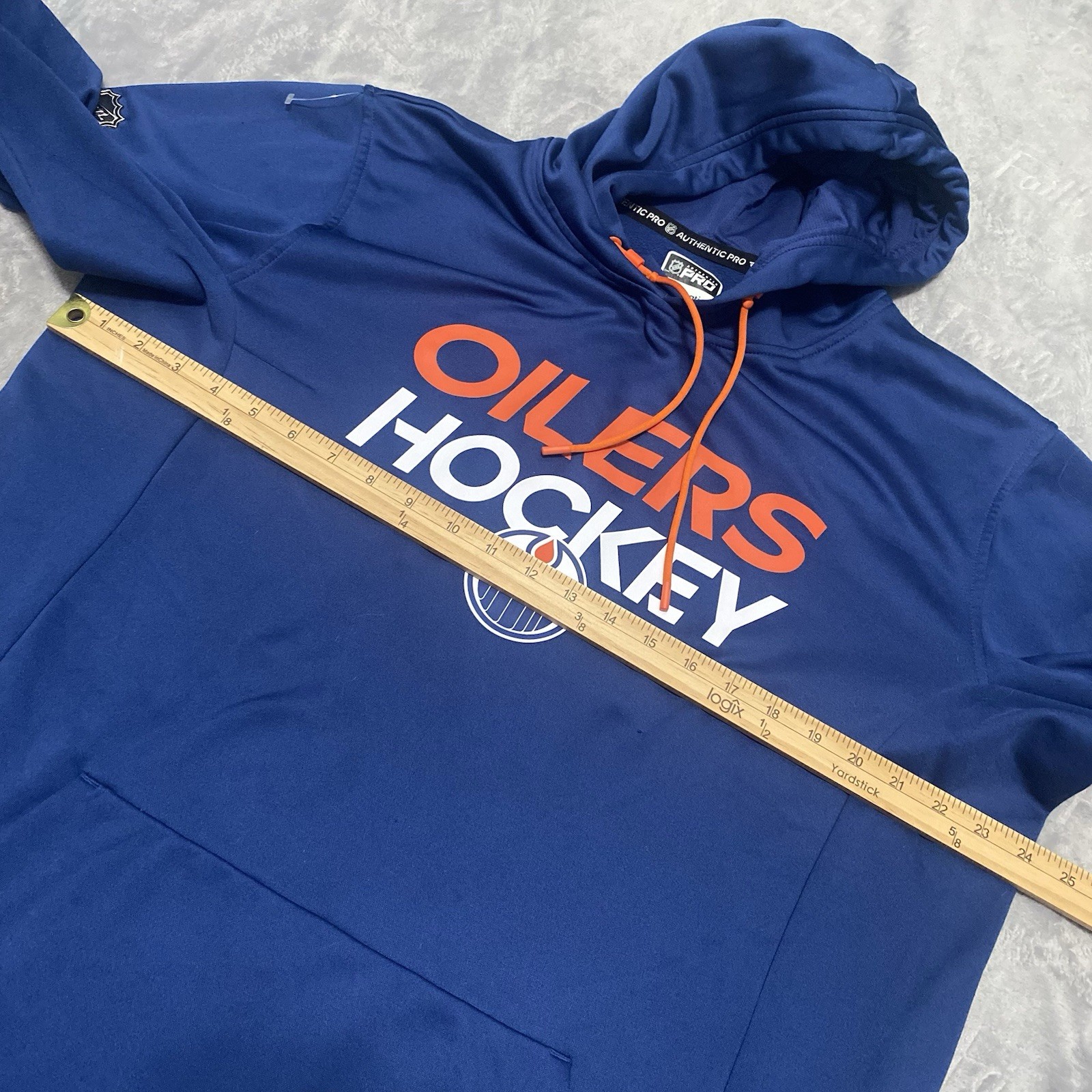 Men’s Edmonton Oilers Fanatics Royal Blue Pro Performance Pullover Size XL NHL