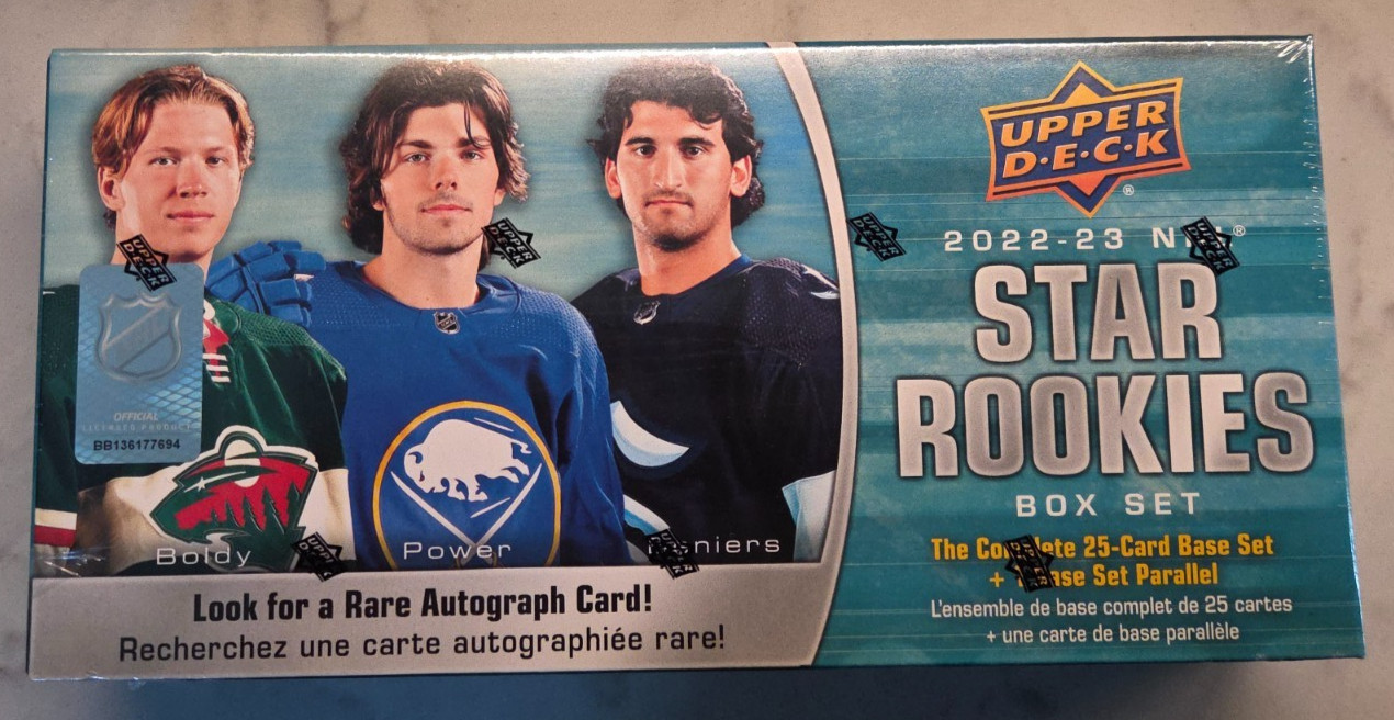 2022-23 Upper Deck Star Rookies NHL Box Set Sealed Look for Rare Autograph Auto