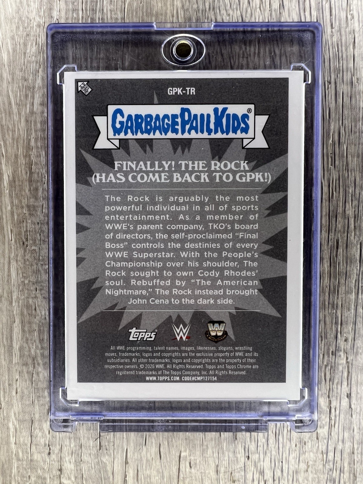 2026 Topps Chrome WWE Garbage Pail Kids Finally The Rock Has Come Back To GPKSSP