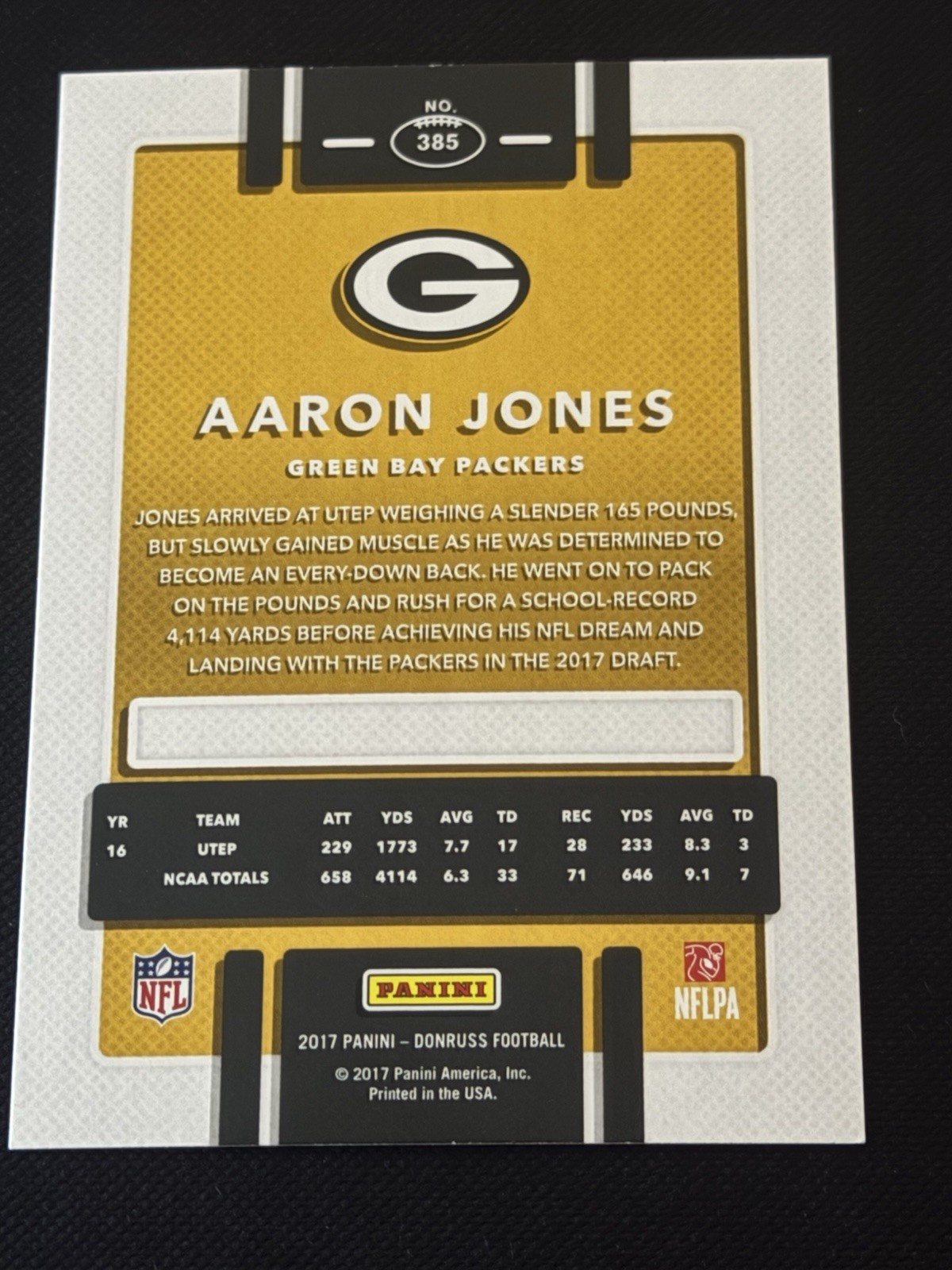 2017 Panini Donruss – Aaron Jones #385 (RC) Rookie Packers