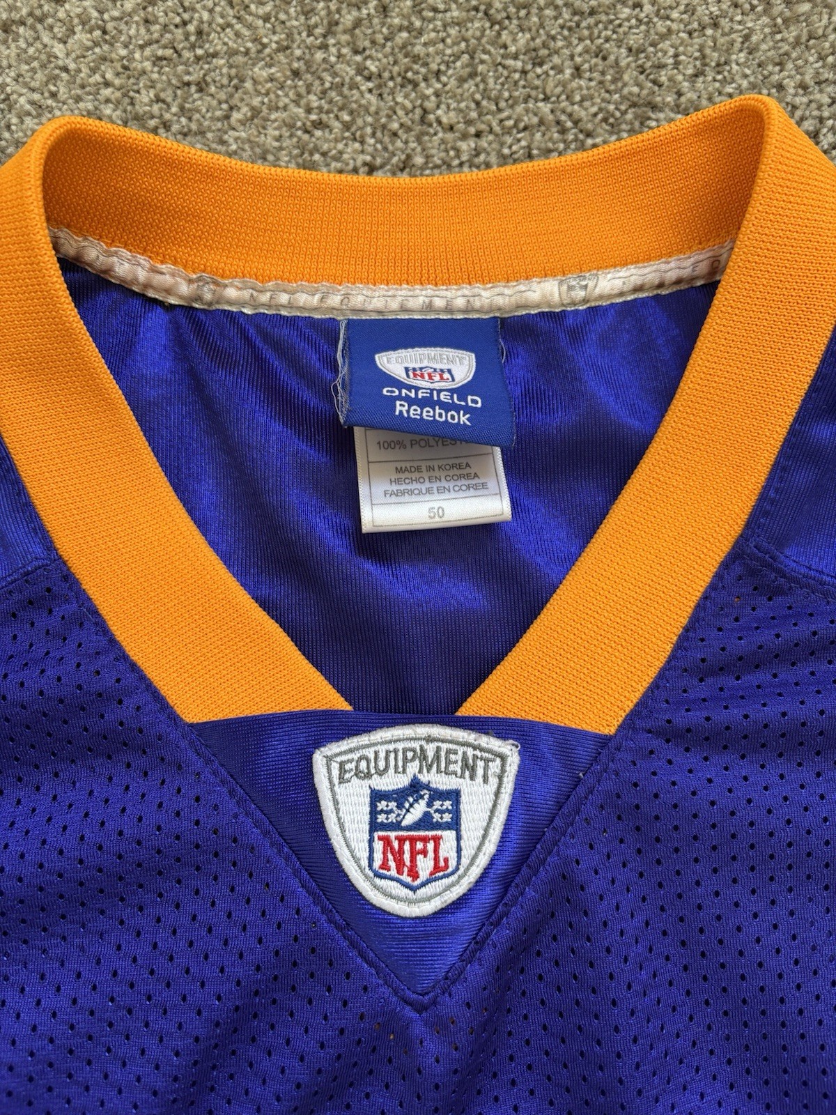 Minnesota Vikings #12 Percy Harvin Men’s Onfield Reebok Jersey Stitched Size 50