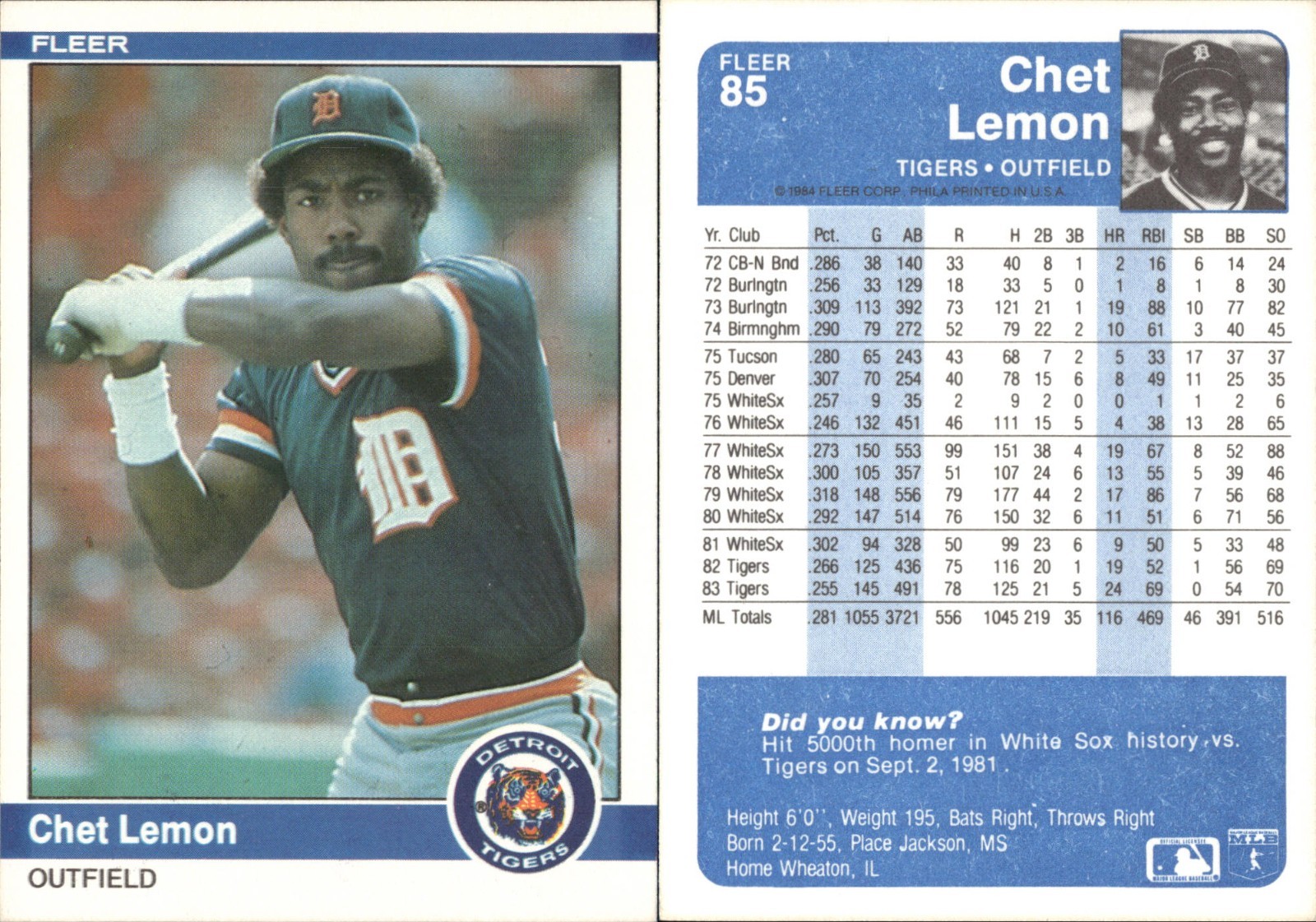 1984 Fleer Tigers Team lot of 18 Baseball Cards Detroit Tigers MLB-1092