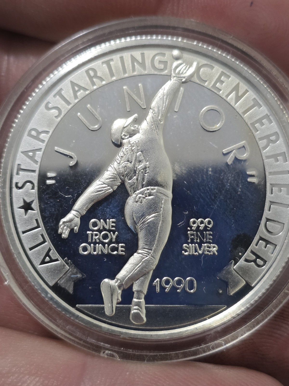 1990 Ken Griffey Jr. ‘The Kid’ 1 Troy Oz .999 Fine Silver Coin & Box #395/25000