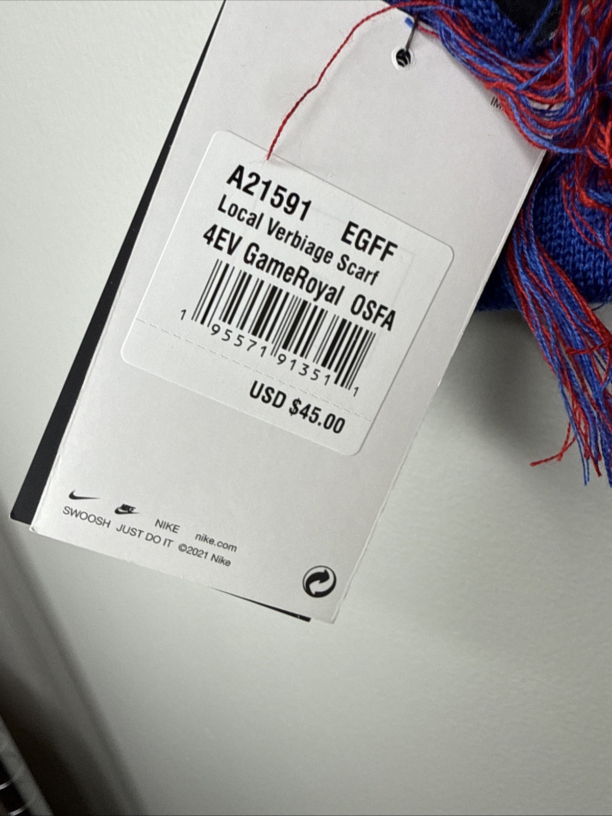 Nike England Verbiage Futbol Soccer One Size Unisex Scarf Three Lions New