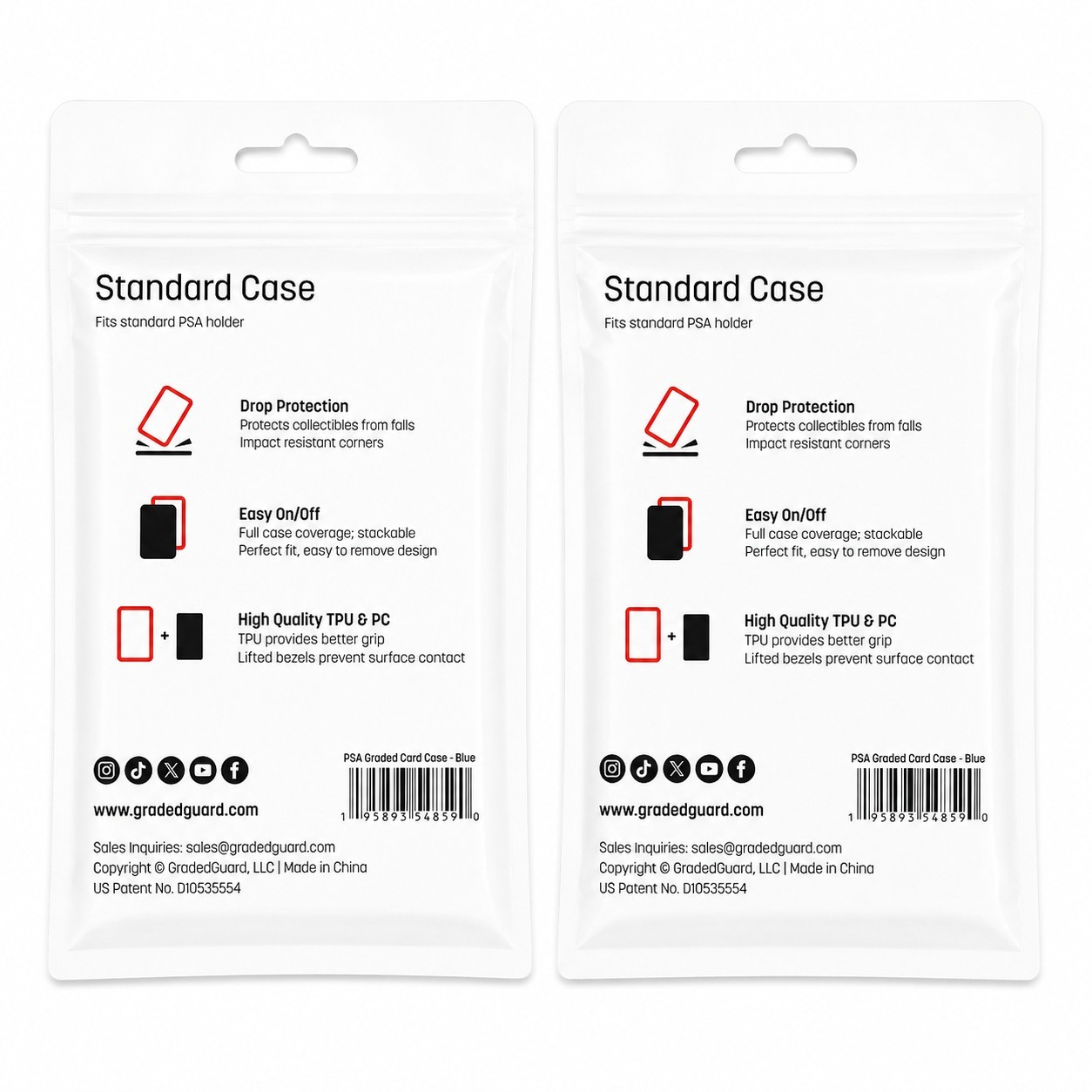 (2) Blue GradedGuard PSA Graded Card Case Guard Protector Stackable
