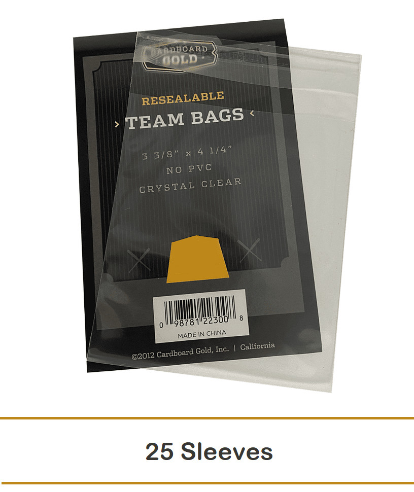 (25) Cardboard Gold Resealable Loose Team Bags Sleeves FREE SHIPPING
