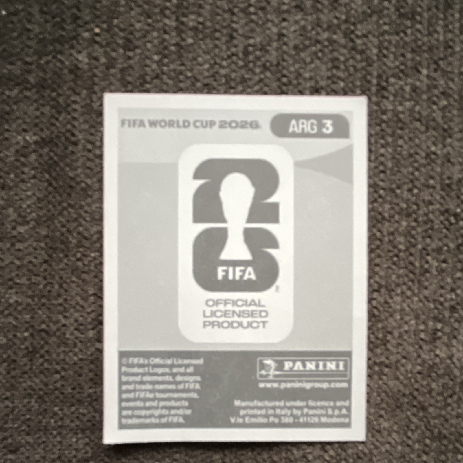 Panini FIFA World Cup 2026 Sticker Nahuel Molina ARG 3 Argentina Portrait