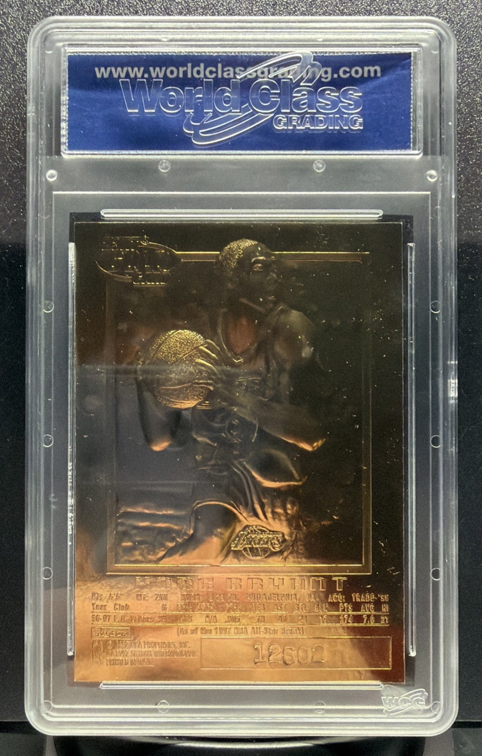 WCG 10 GEM MINT BLACK 23KT GOLD KOBE ROOKIE 1996 SKYBOX EX-2000 BRYANT NBA TPHLC