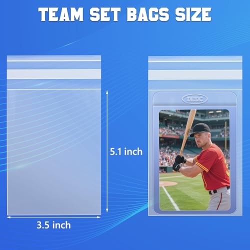 200Pcs Team Set Bags Resealable Card Holder for Semi Rigid Card 200 pcs