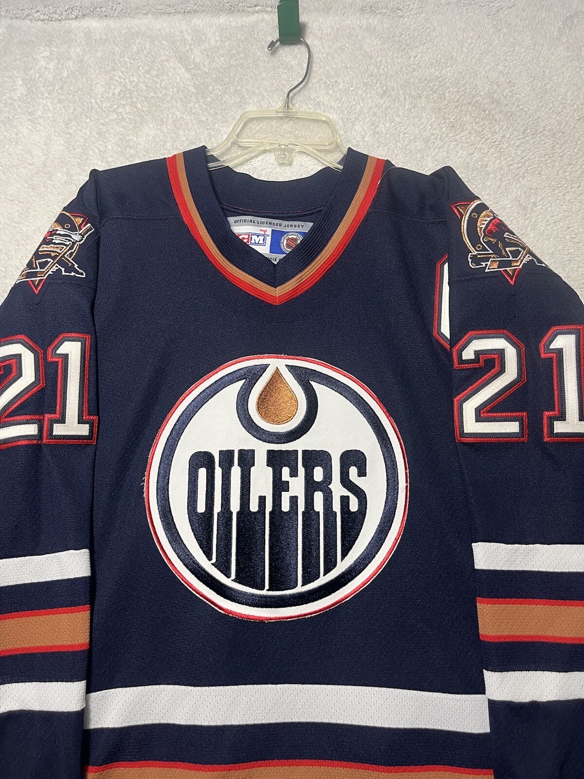 JASON SMITH EDMONTON OILERS CCM STANLEY CUP REPLICA JERSEY XXL NEVER WORN..
