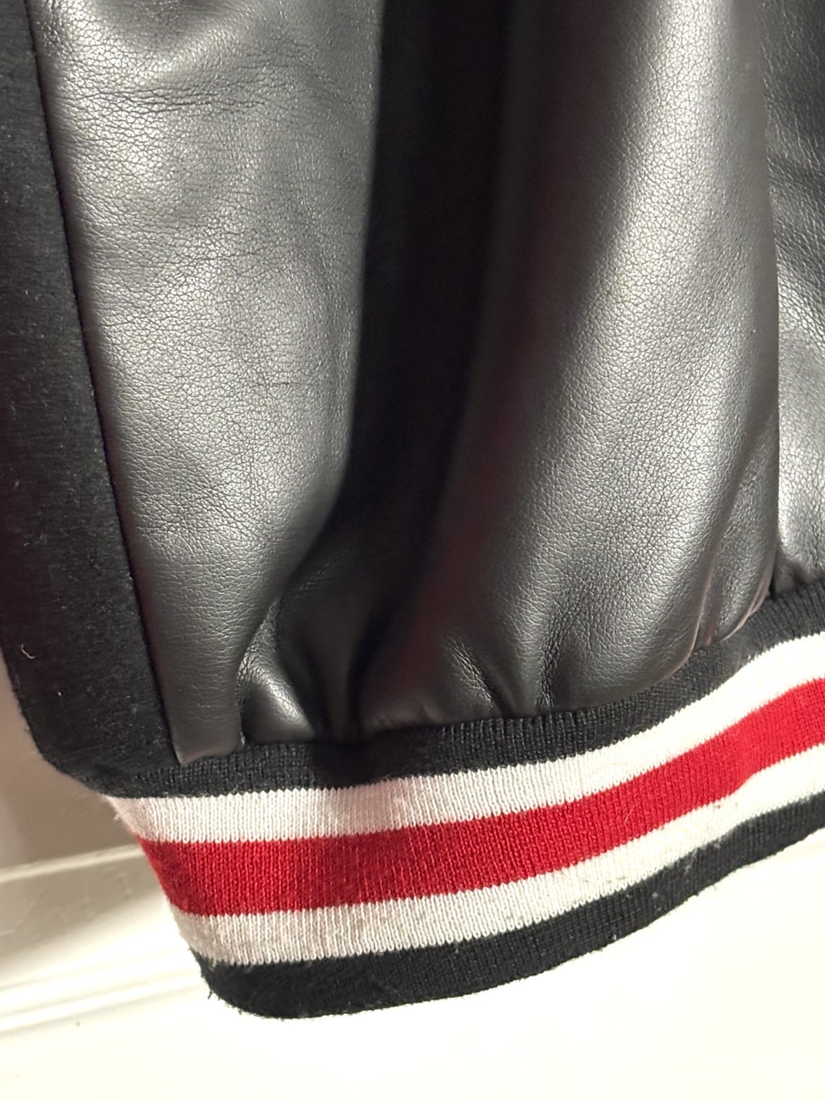 VTG STEVE & BARRY Wisconsin Badgers UW Jacket Mens Sz XL Black Wool Faux Leather