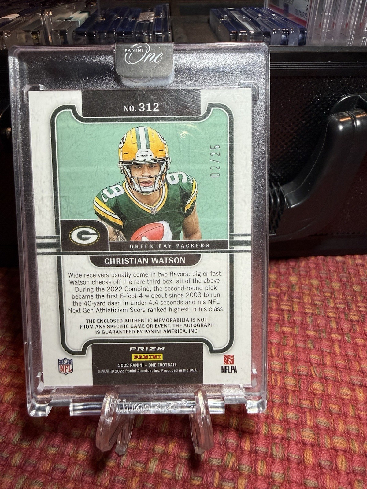 2022 Panini One Precision – Christian Watson RC Auto Patch /25 #312 Packers