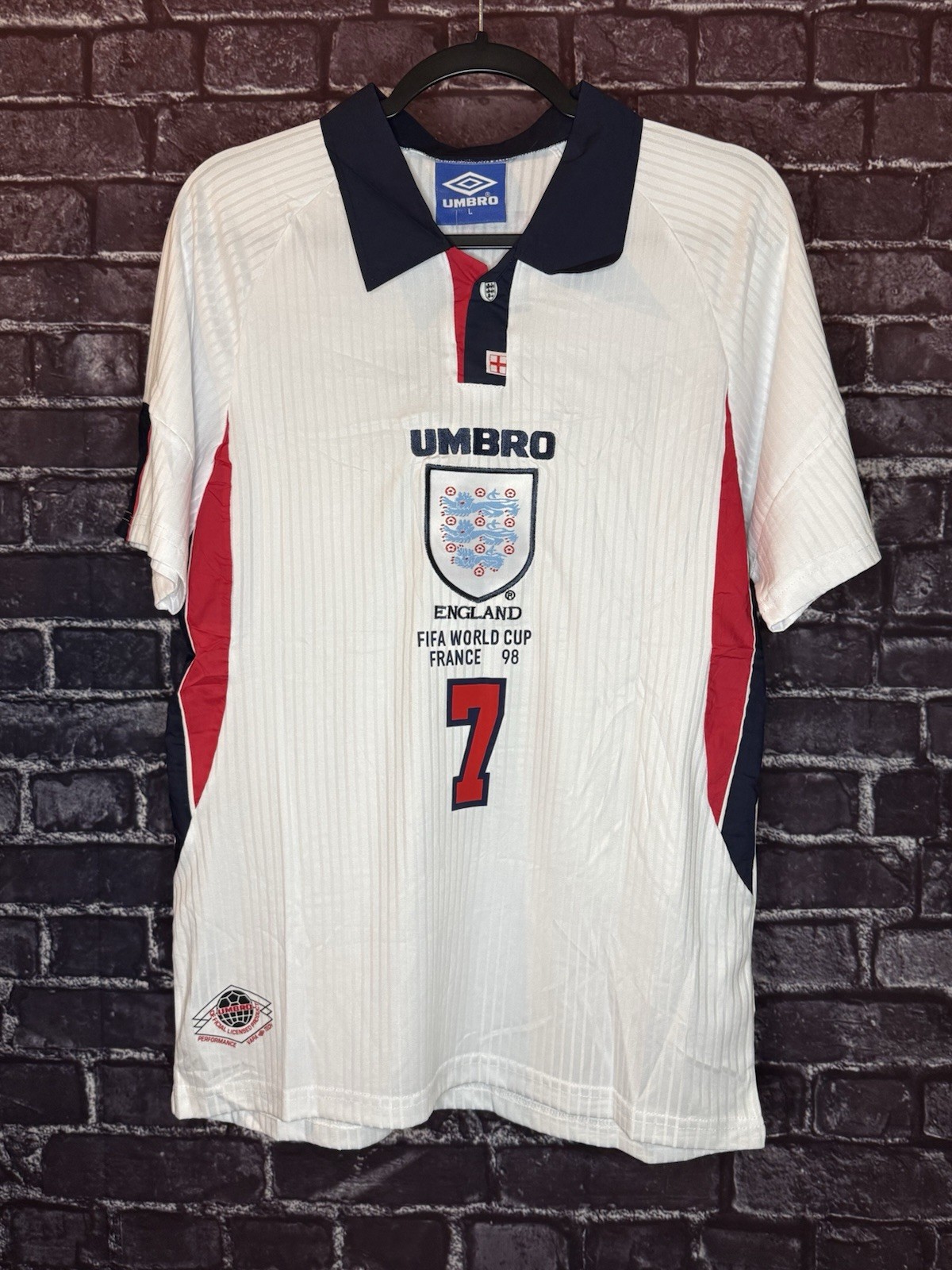 England 1998 World Cup Home – David Beckham (L)