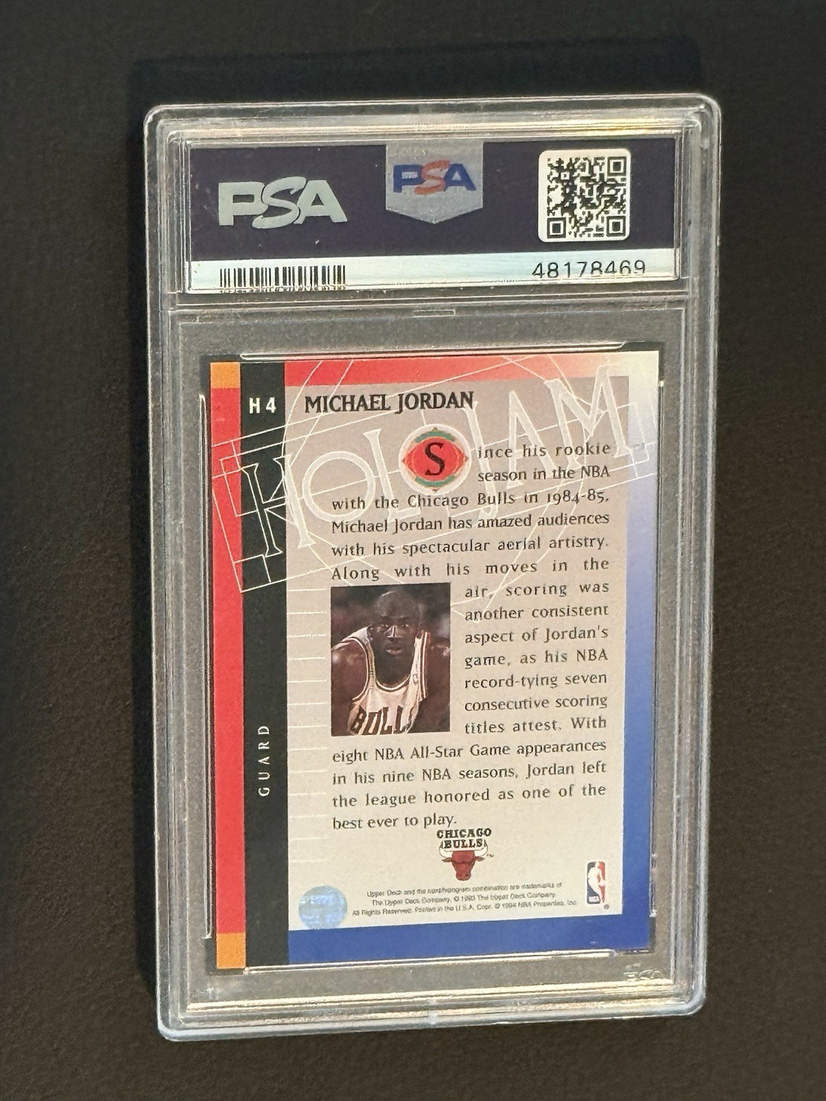 RARE 1993-94 LEFT UPPER DECK LOGO Promo Sample Holojams Michael Jordan PSA 8 SSP