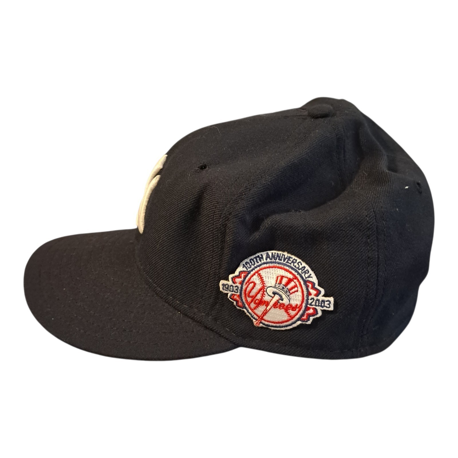 Vintage New York Yankees Navy 100th Anniversary New Era 5950 Fitted Hat 7 1/8
