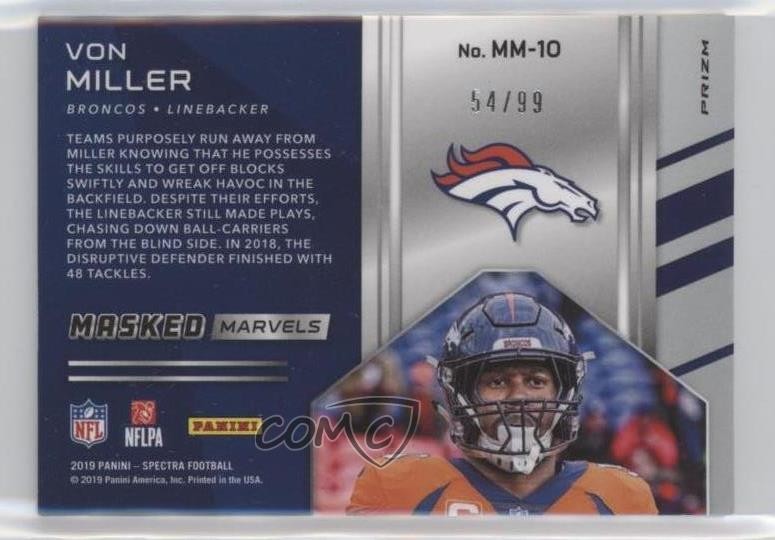 2019 Panini Spectra Marvels 54/99 Von Miller #MM-10 eq1