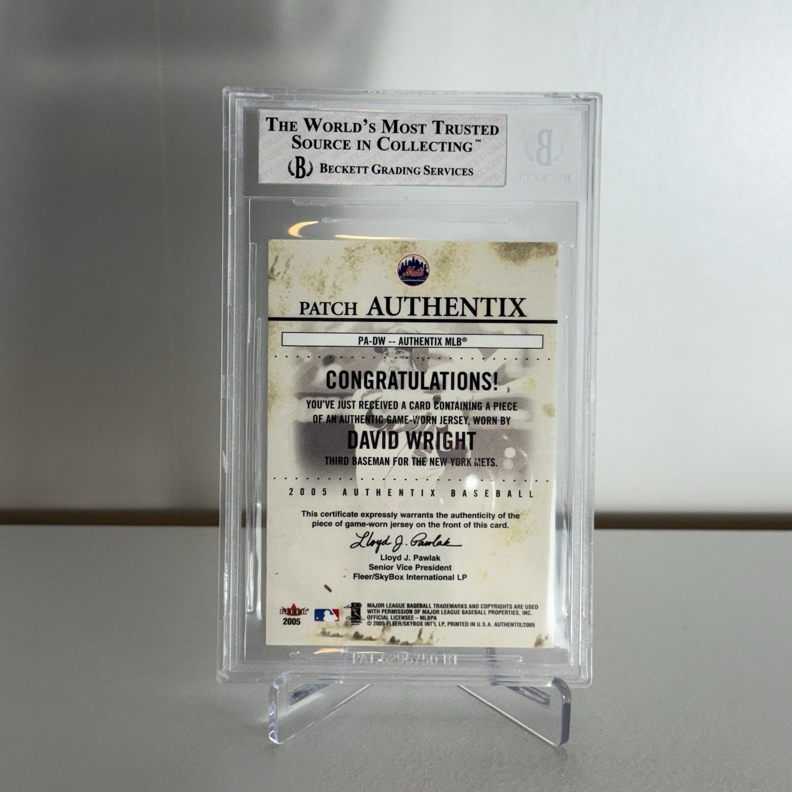 RARE 2005 Fleer Authentix #DW David Wright /5 Rookie Shea Patch Club Box