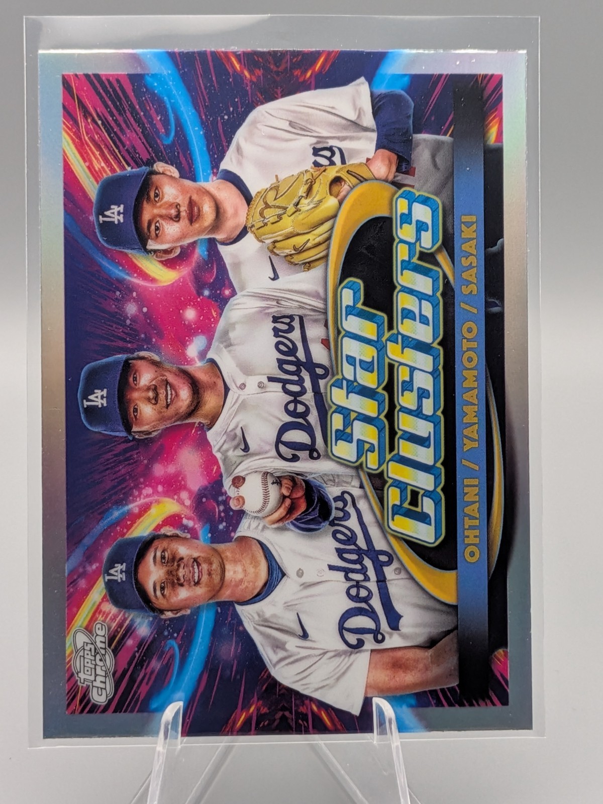 2025 Topps Cosmic Chrome #TSC-1 OHTANI, YAMAMOTO, SASAKI Triple Star Clusters