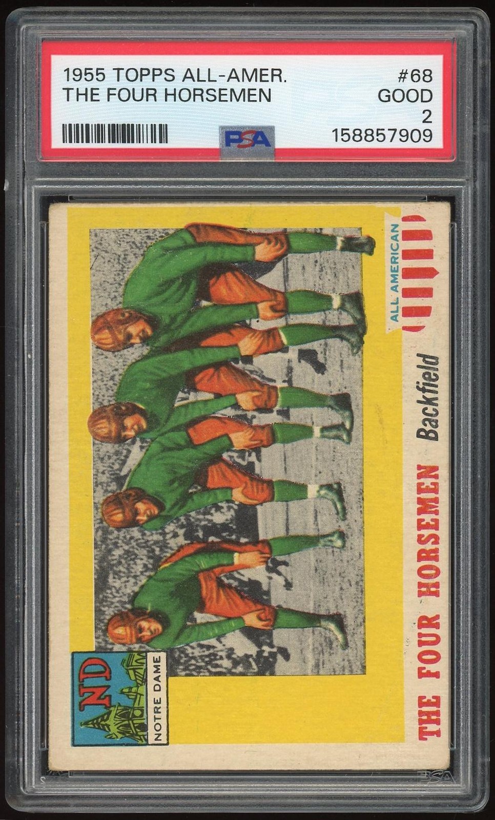 1955 Topps All-American #68 The Four Horsemen PSA 2 *7909
