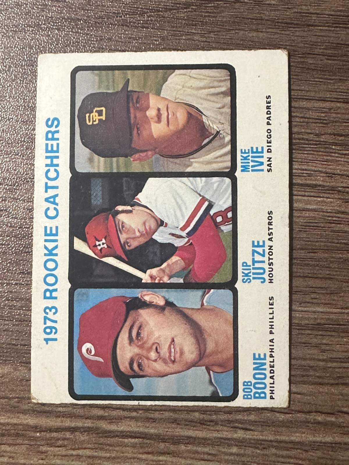 1973 Topps – High Number Bob Boone, Mike Ivie, Skip Jutze #613 (RC)
