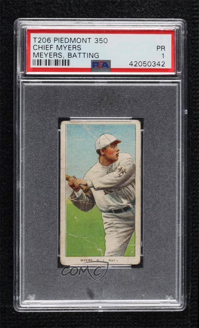 1909-11 T206 Piedmont 350 Back Chief Meyers (Misspelled Myers on Card) 0q4x