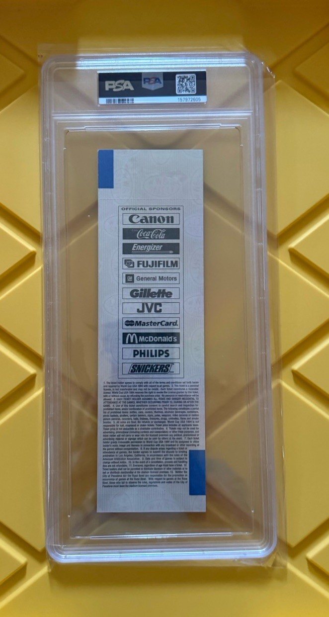 1994 WORLD CUP FINAL FULL Ticket Brazil Italy, PSA 8 NM-MT POP 2, 0 Higher! READ