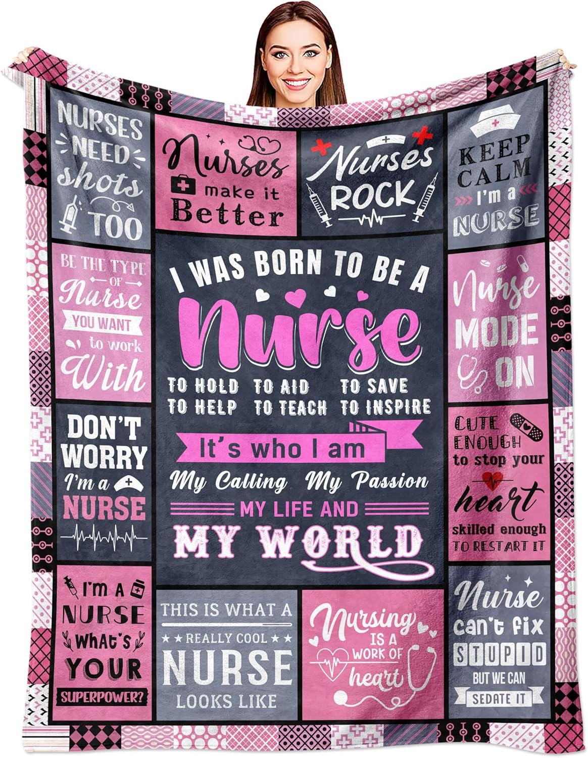 Nurse Appreciation Gifts, Nurses Week/Day 60″L x 50″W, Gifts – Pink