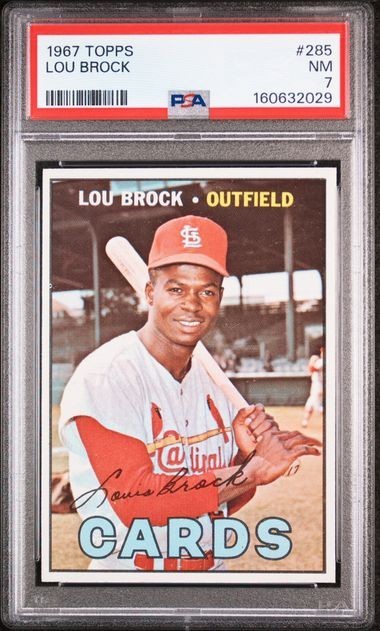 1967 Topps Lou Brock PSA 7 N-M HOF #285 Baseball Card