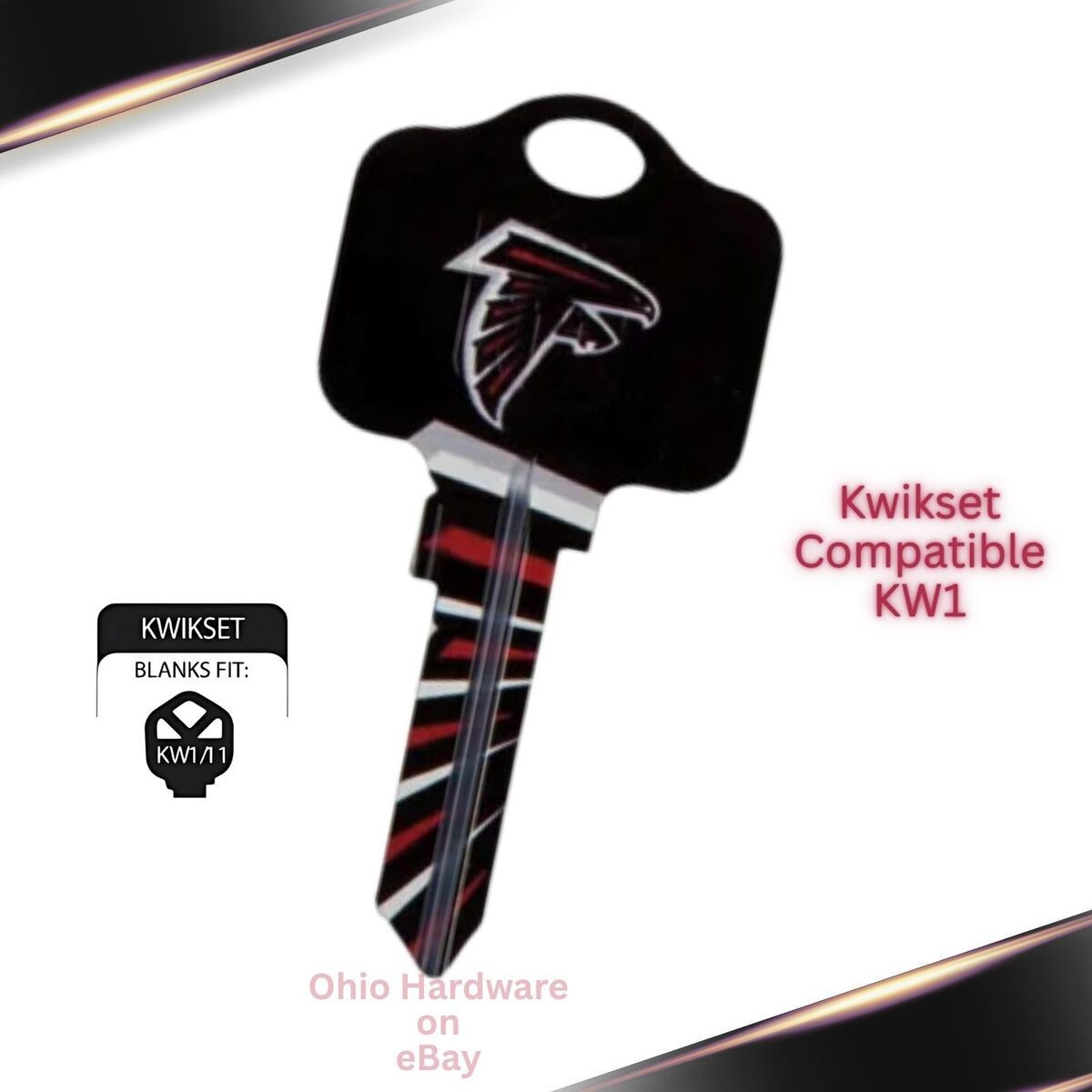 Atlanta Falcons NFL Team Keys Available for Kwikset or Schlage Locks